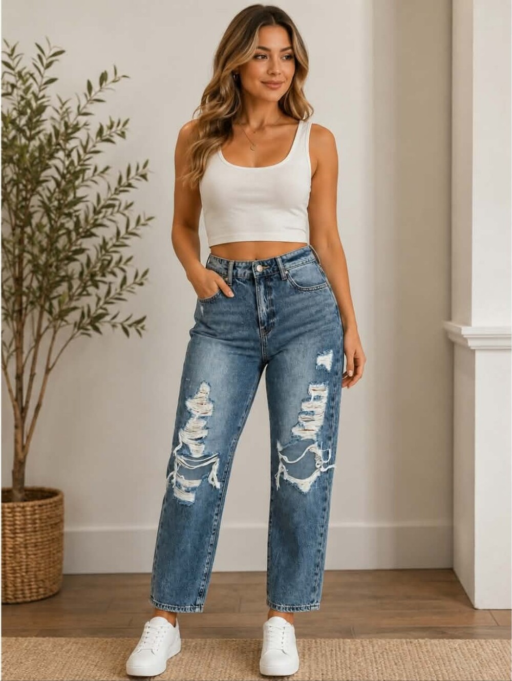 Insane Gene Distressed Boyfriend Jeans - Washed